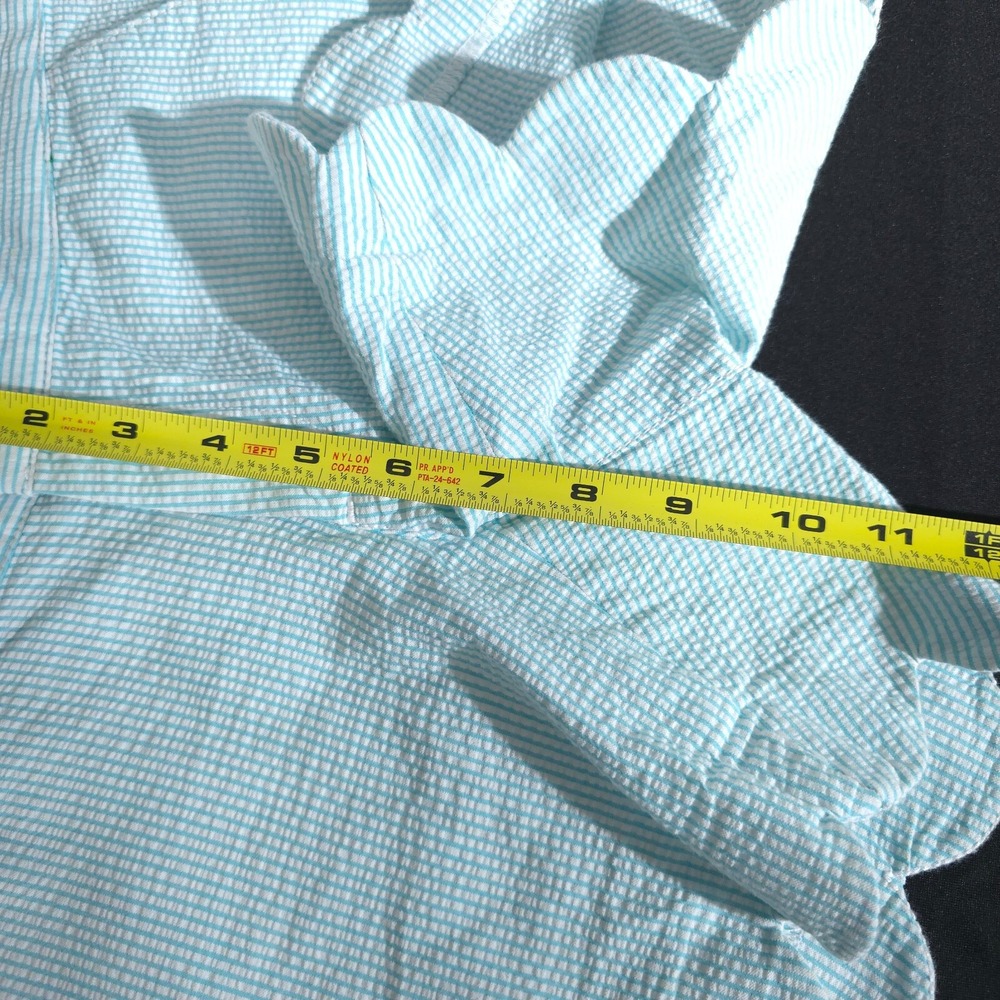 Lilly Pulitzer The Buttercup Short Blue Turquoise Seersucker Stripe Size 0 Beach - Picture 6 of 16